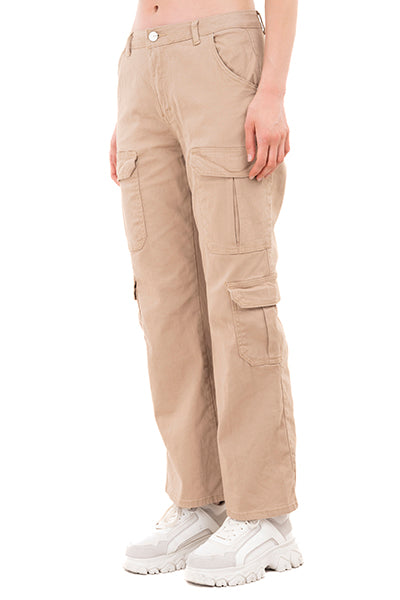 Jeans Straight Position Khaki