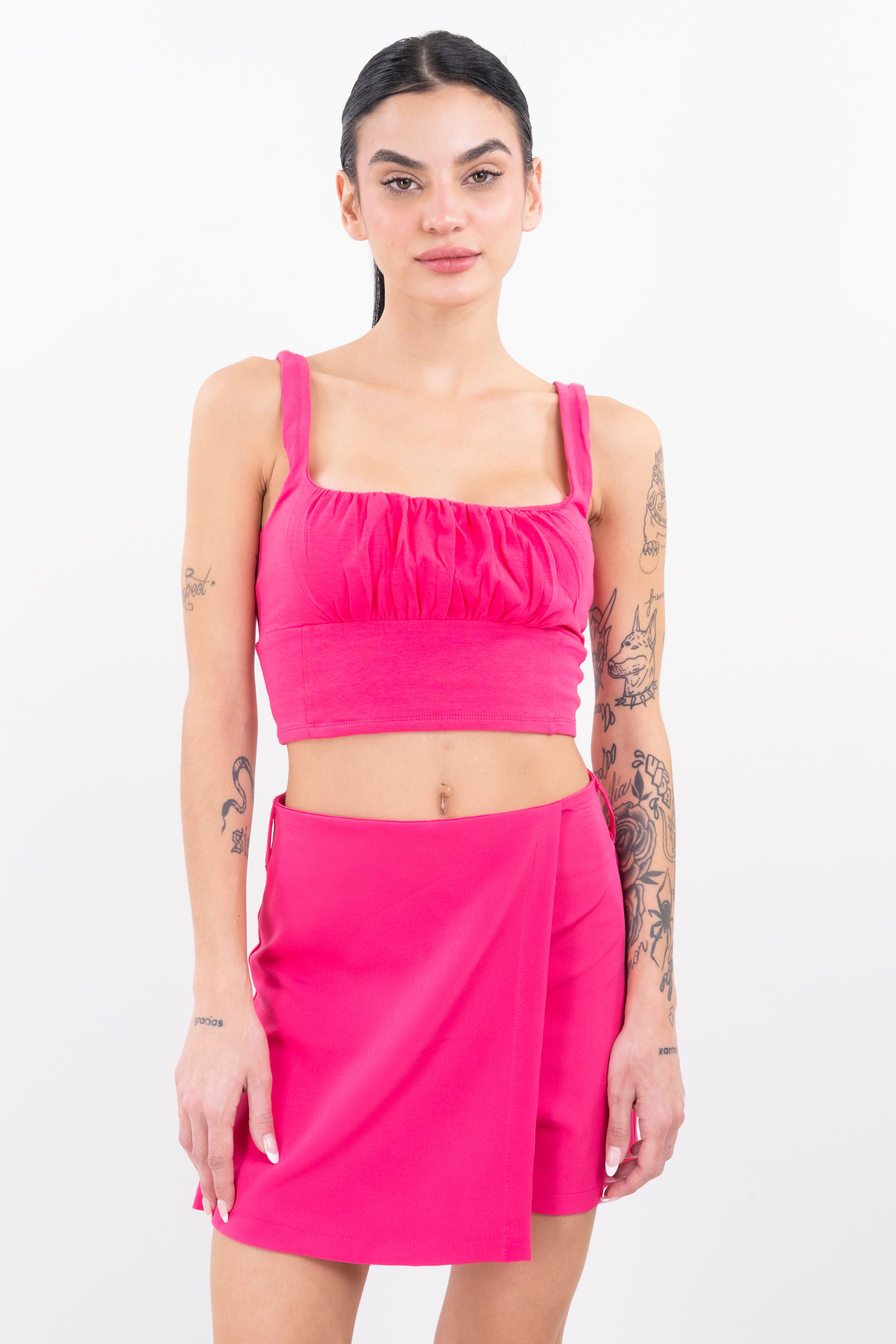 Top Pleasant straps Bright pink