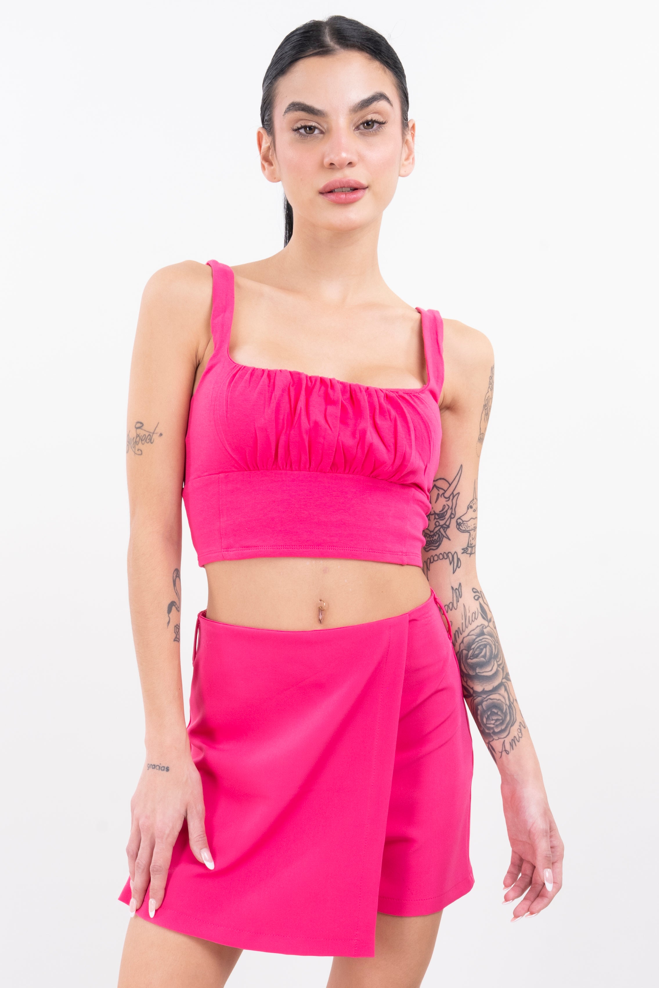 Top Pleasant straps Bright pink