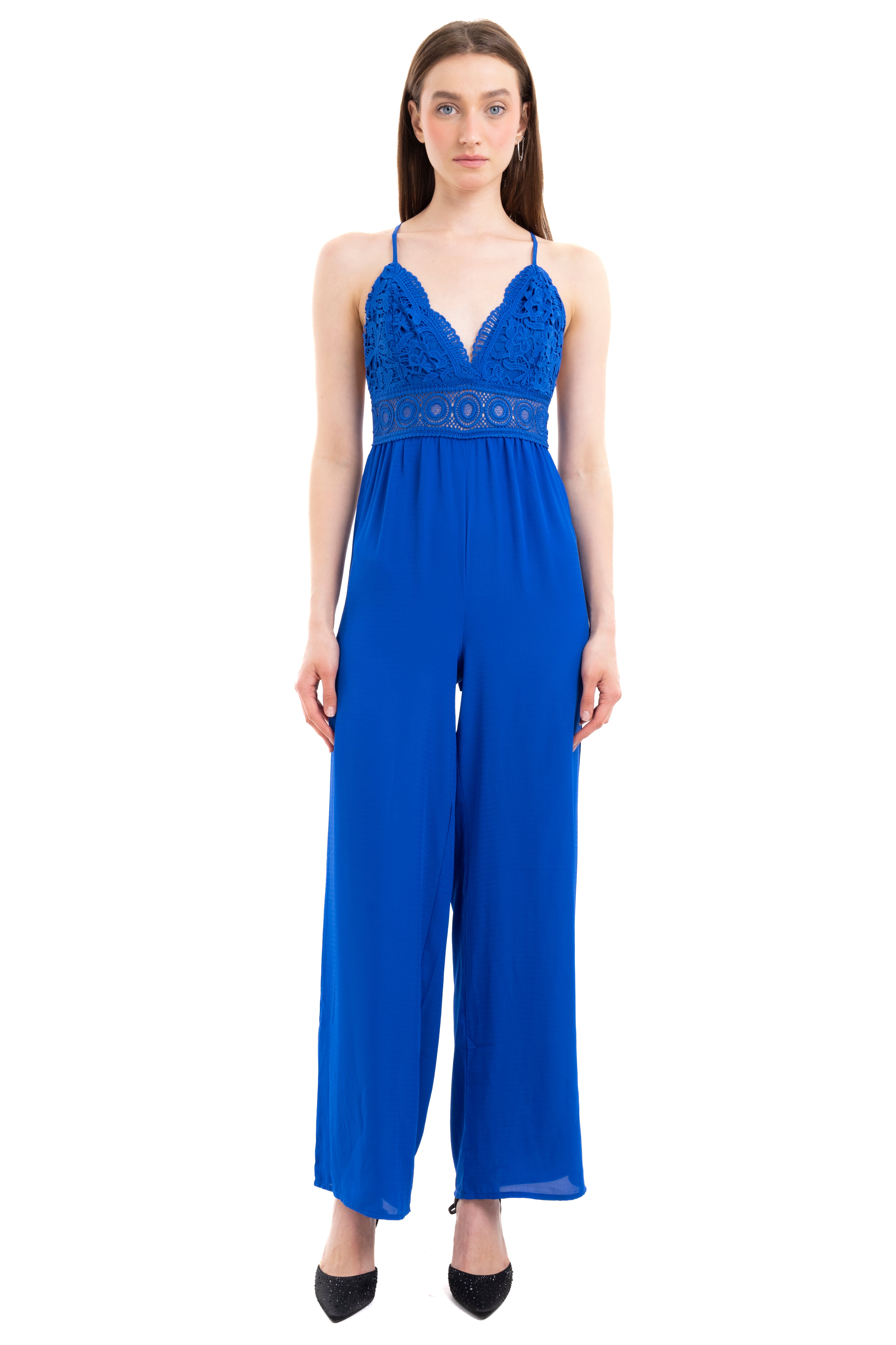 Jumpsuit encaje aros AZUL ELECTRICO