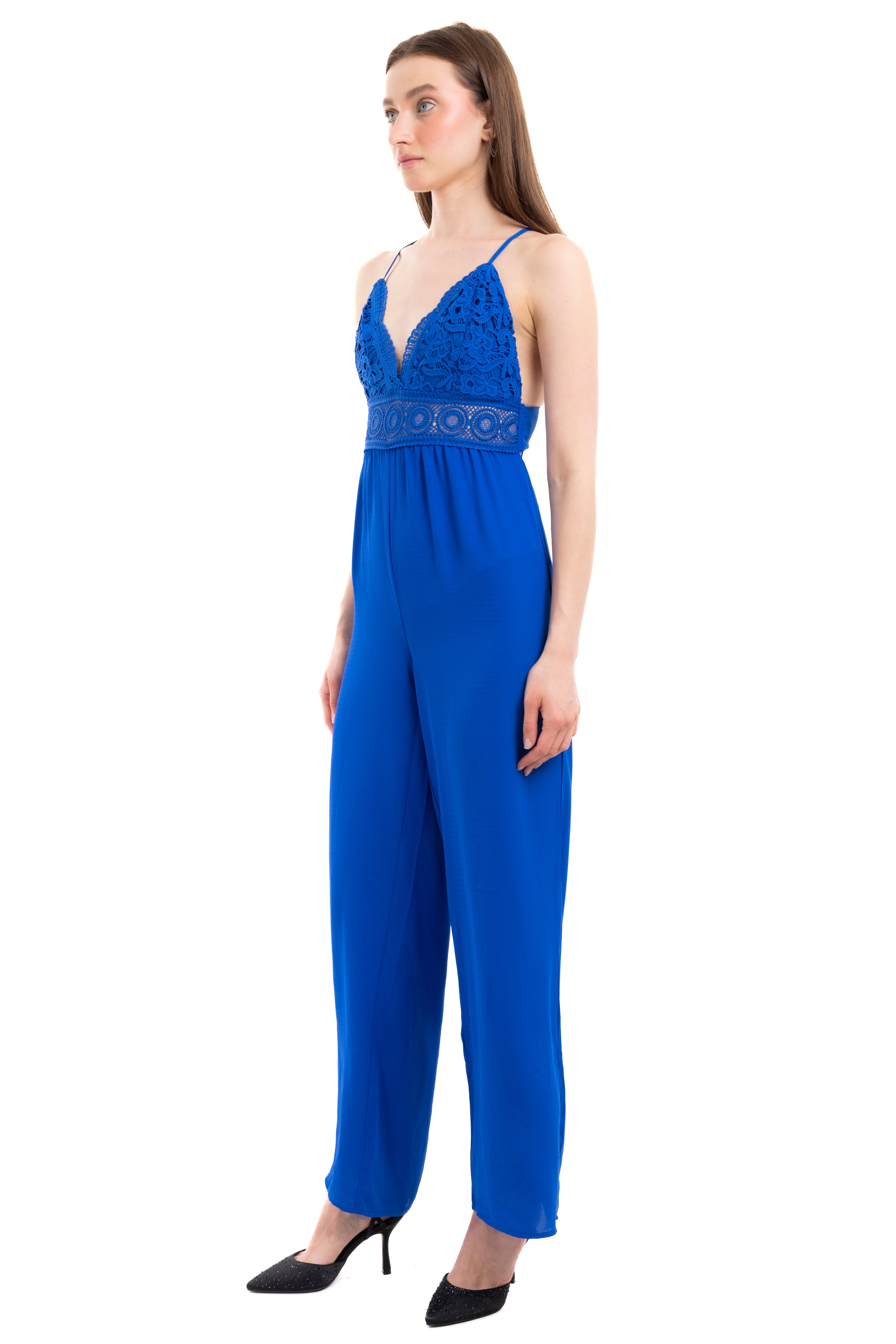 Jumpsuit encaje aros AZUL ELECTRICO