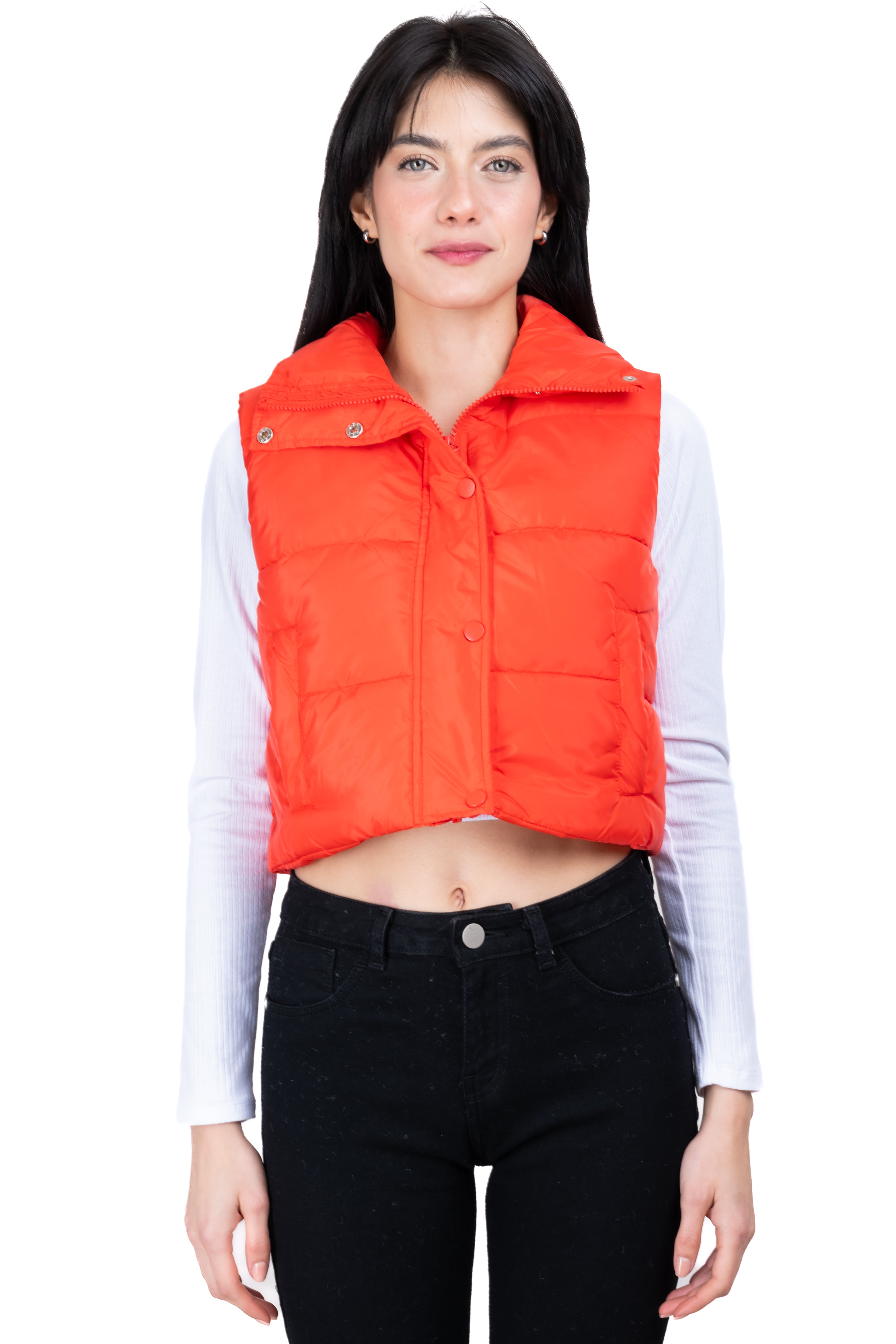 Chaleco crop puffer monocolor ROJO