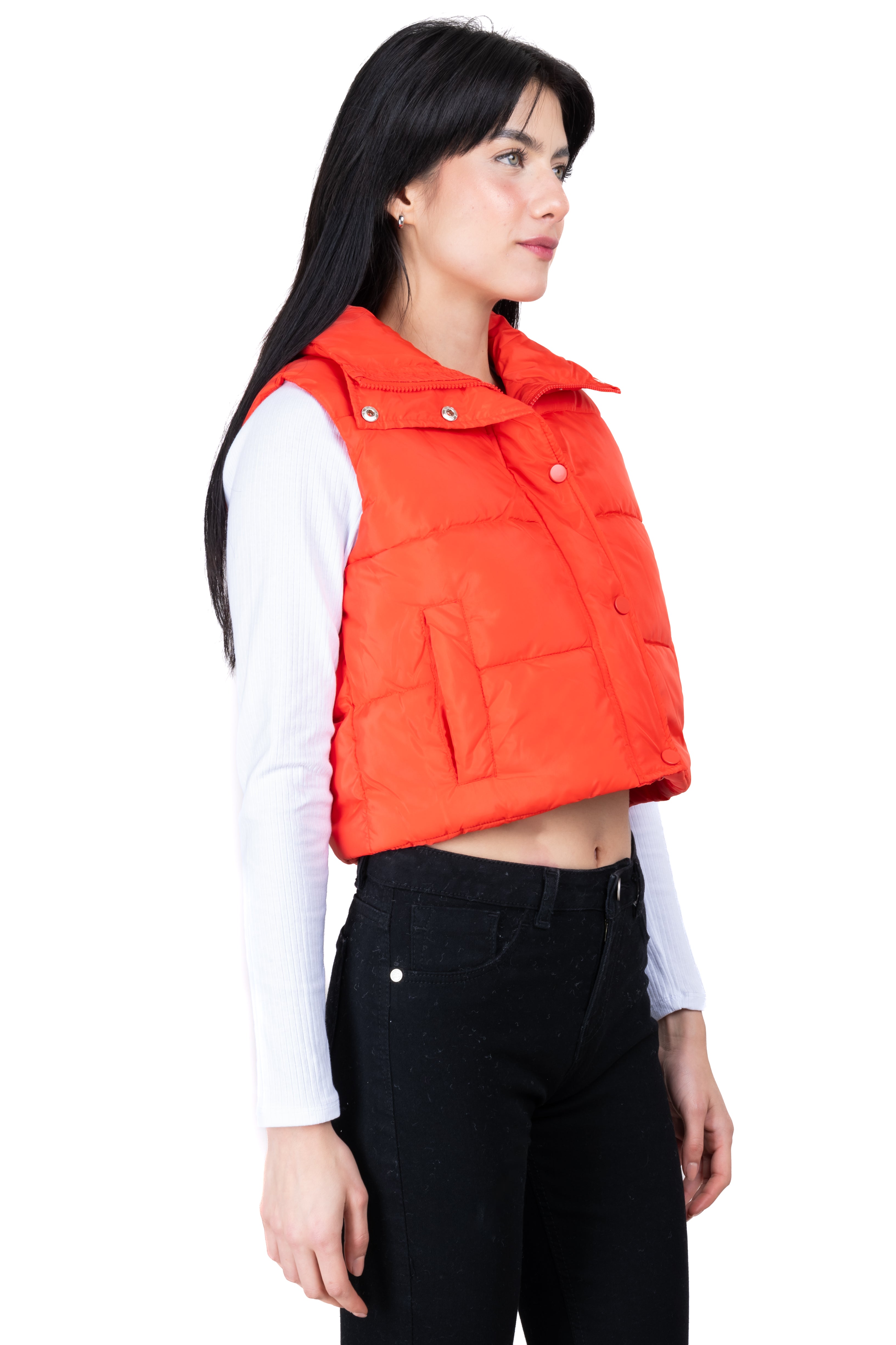 Chaleco crop puffer monocolor ROJO