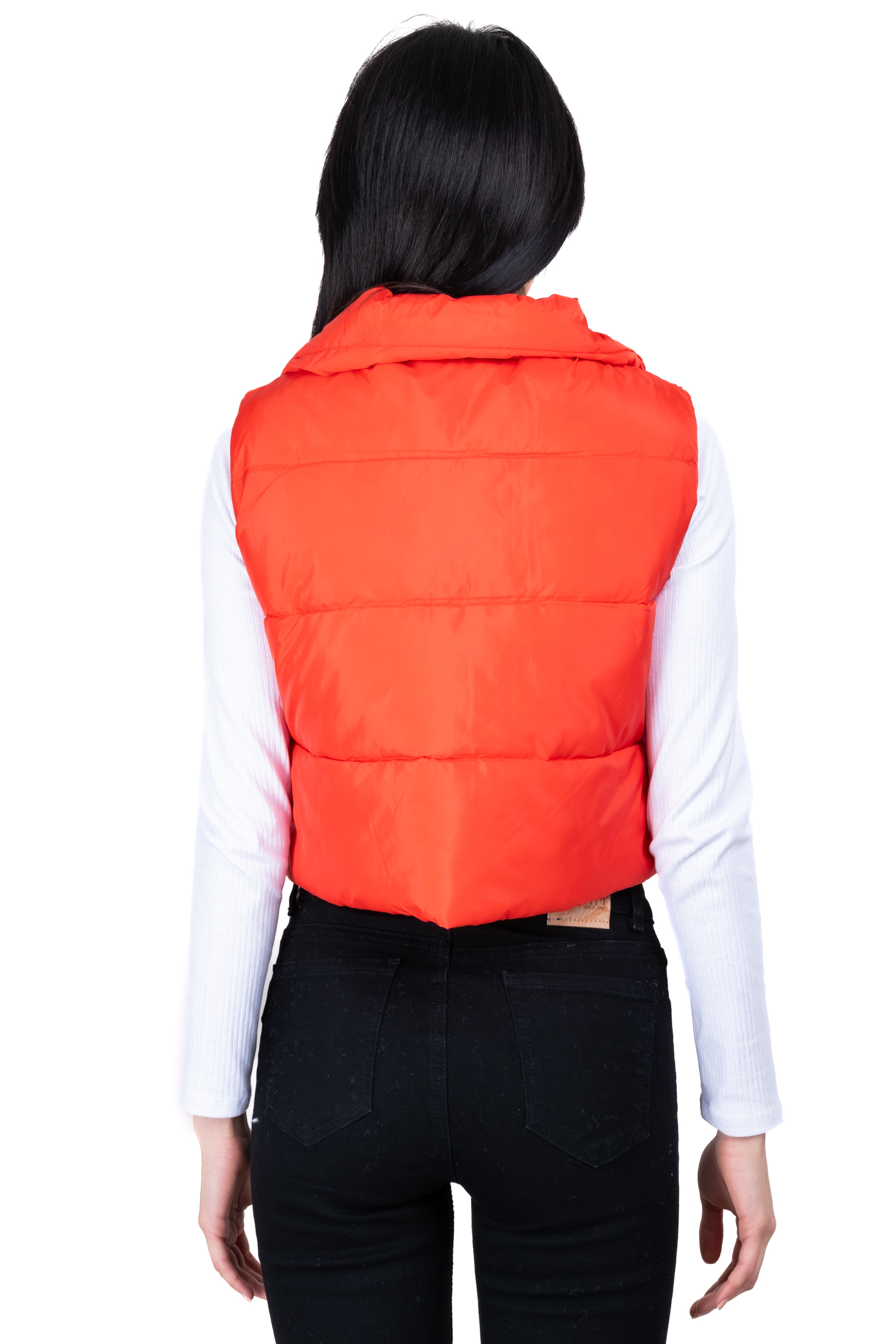 Chaleco crop puffer monocolor ROJO