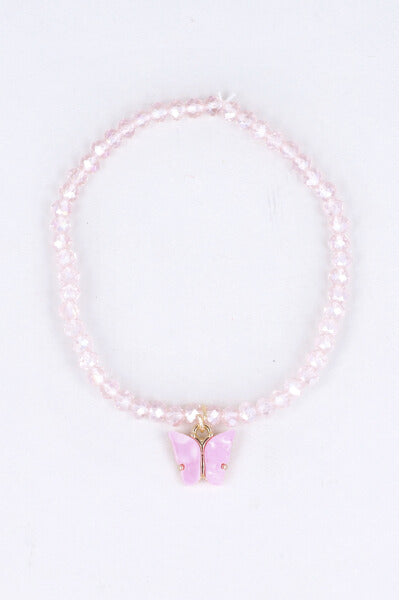 Beads butterfly bracelet PINK