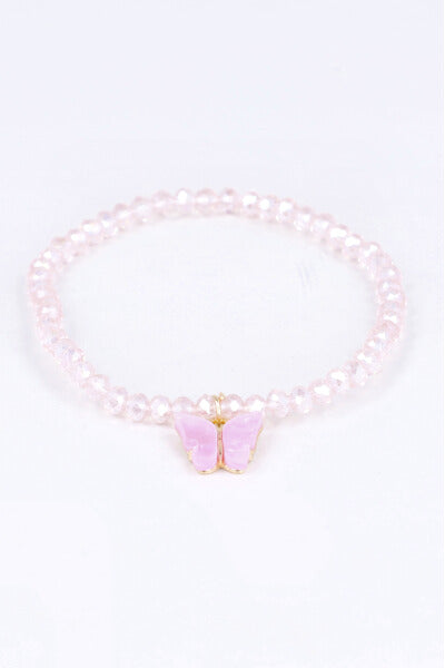 Beads butterfly bracelet PINK