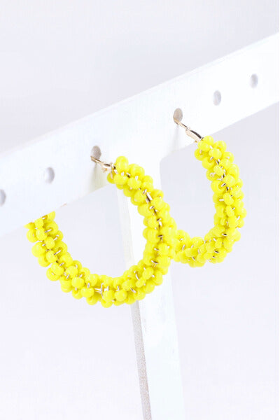 Arracadas Beads Color AMARILLO