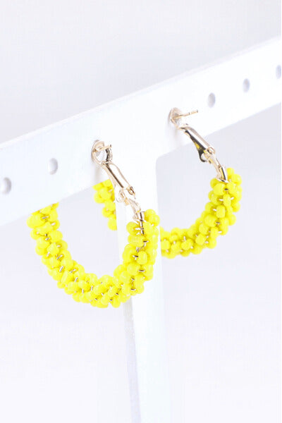 Arracadas Beads Color AMARILLO