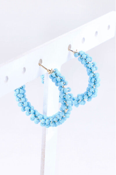 Arracadas Beads Color AZUL