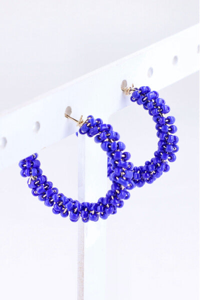 Arracadas Beads Color AZUL REY