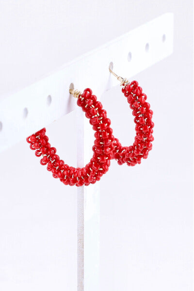 Arracadas Beads Color ROJO