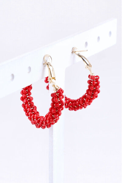 Arracadas Beads Color ROJO