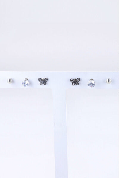 3P Aretes Mariposa Brillo PLATA