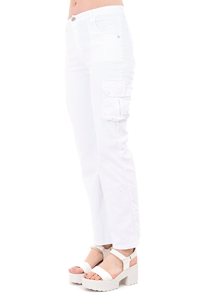 Jeans Post Straight Monocolor WHITE