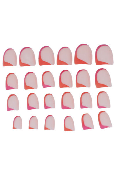 Set 24 Bicolor Postizer Nails Fiusha