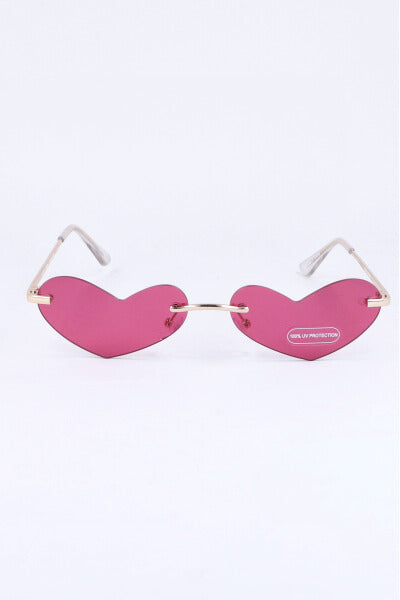 Metallic heart sunglasses MAGENTA