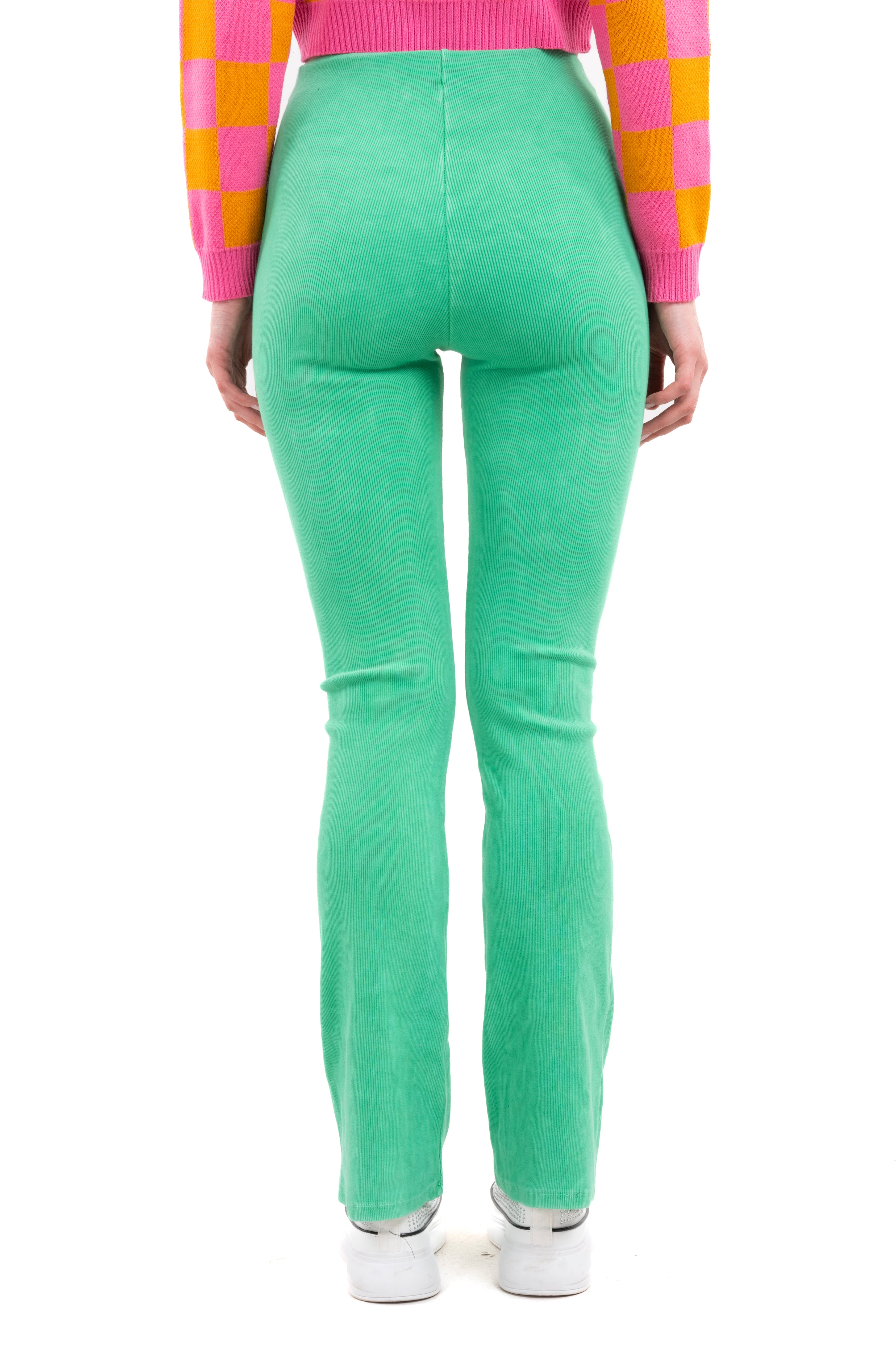 Smooth grooved pants GREEN