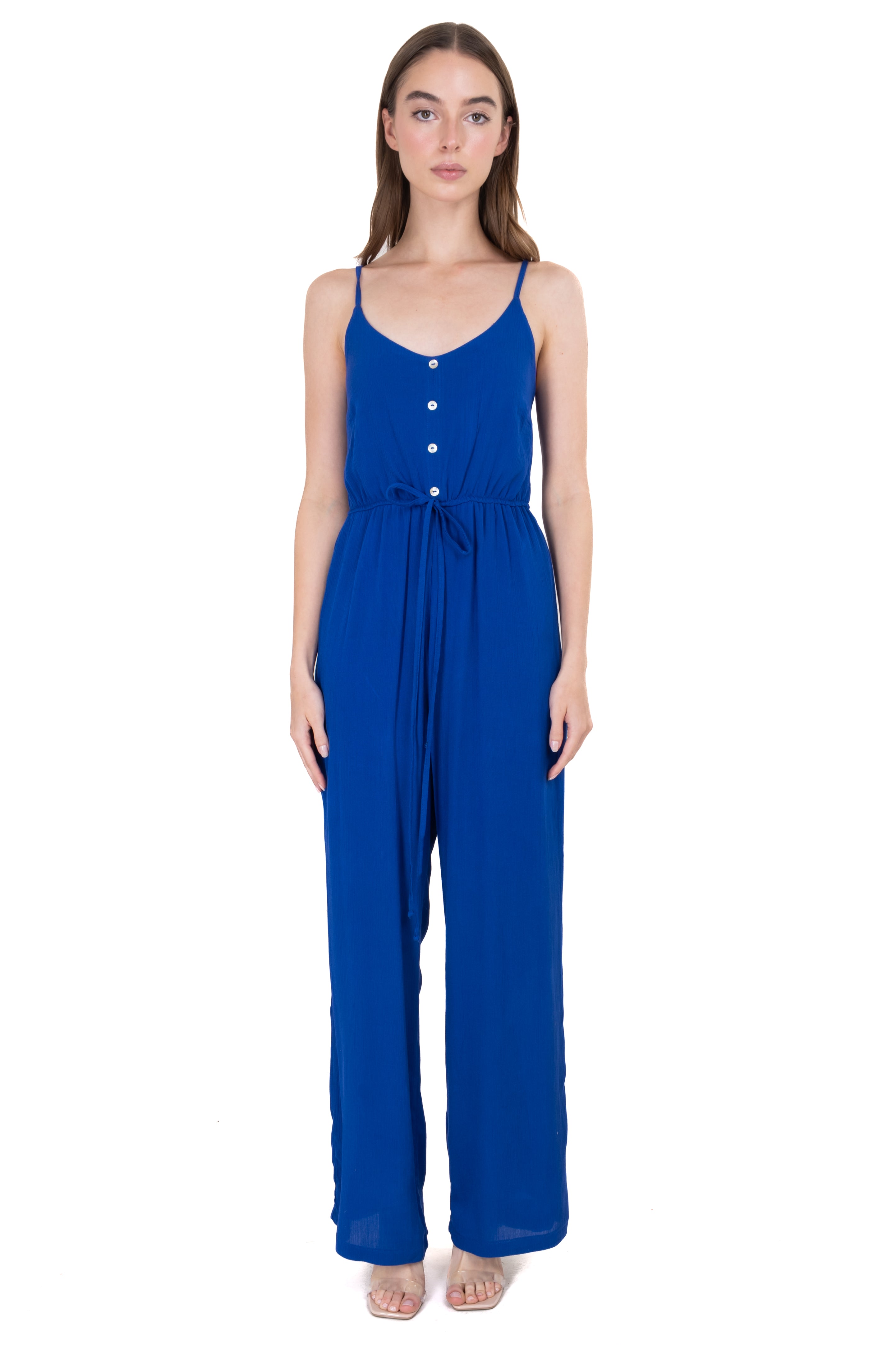 Jumpsuit tirantes detalle botones AZUL REY