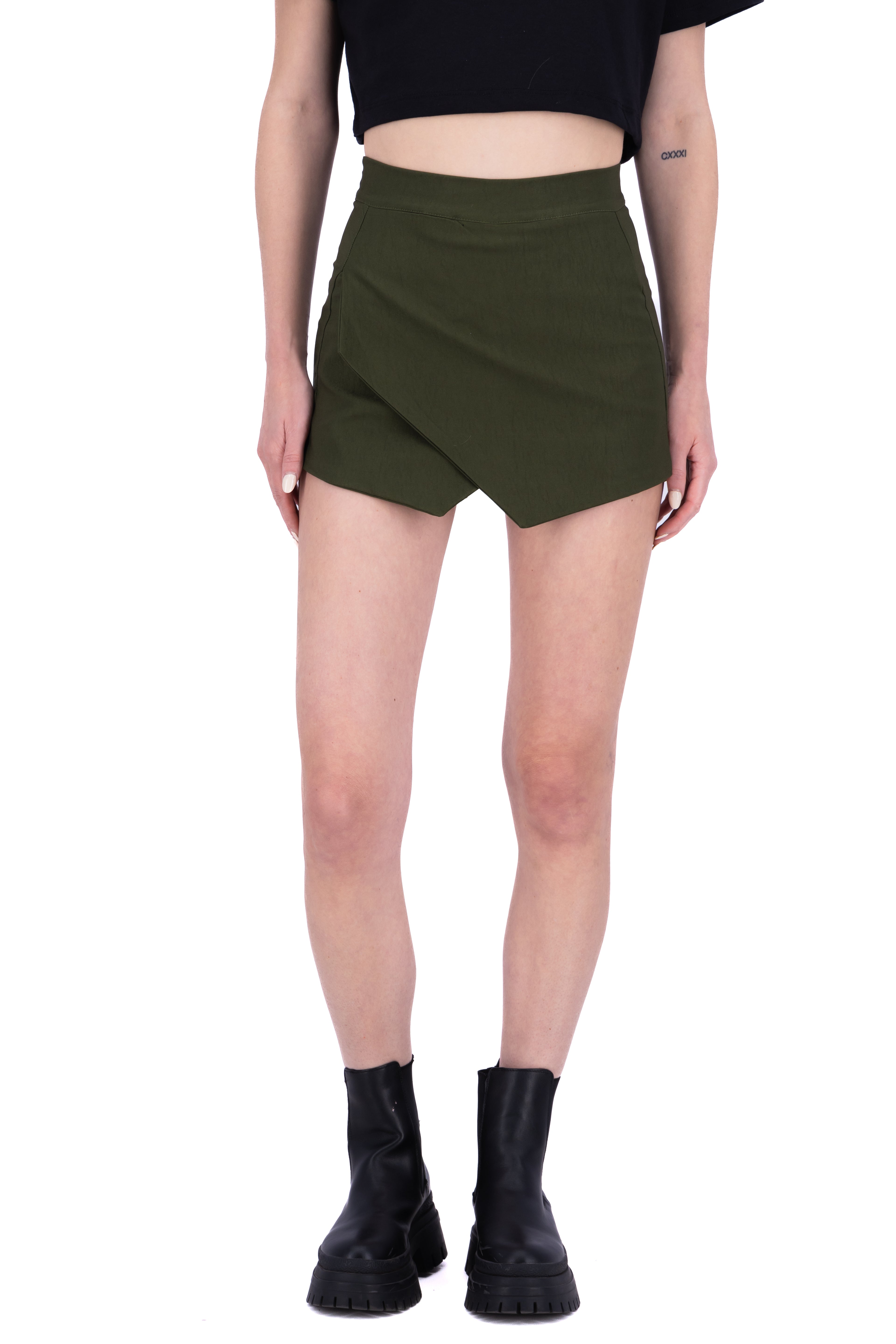 Cruzada short skirt Green hunter