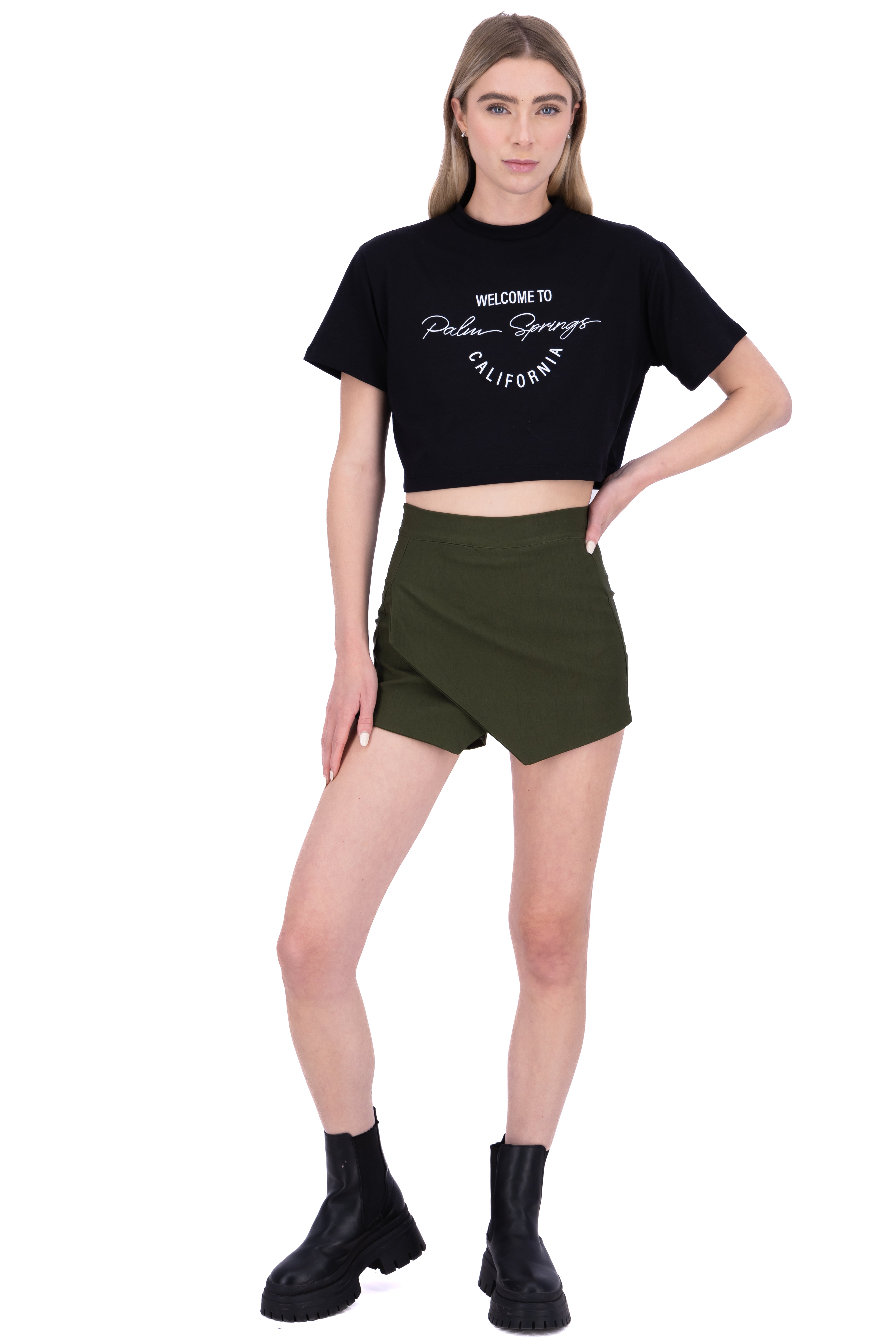 Cruzada short skirt Green hunter