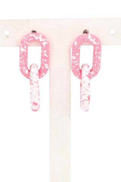 Aretes Eslabones Pintura ROSA