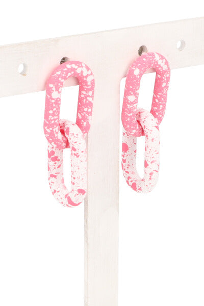 Aretes Eslabones Pintura ROSA