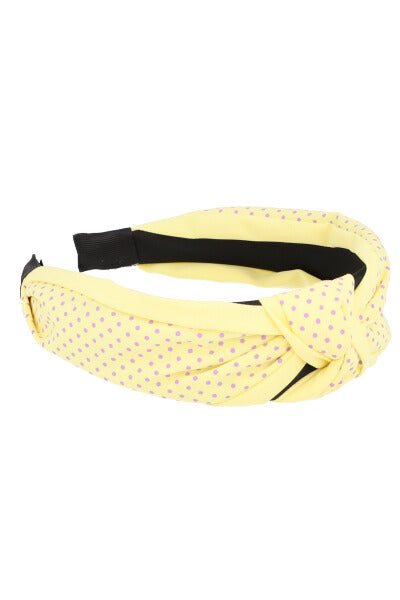 Diadema Nudo Polka Dots Tela AMARILLO