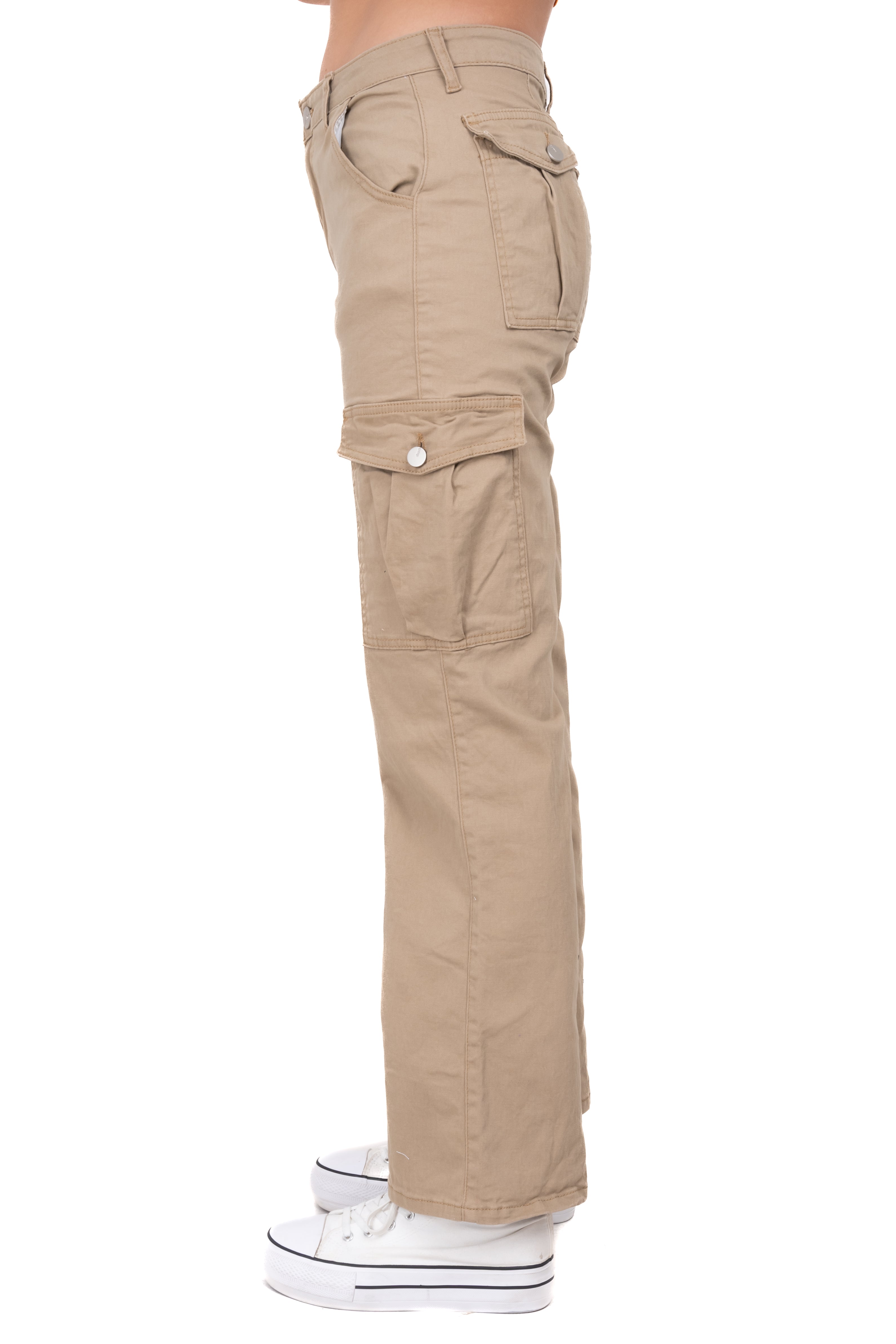 WIDE leg Jeans Pockets Khaki