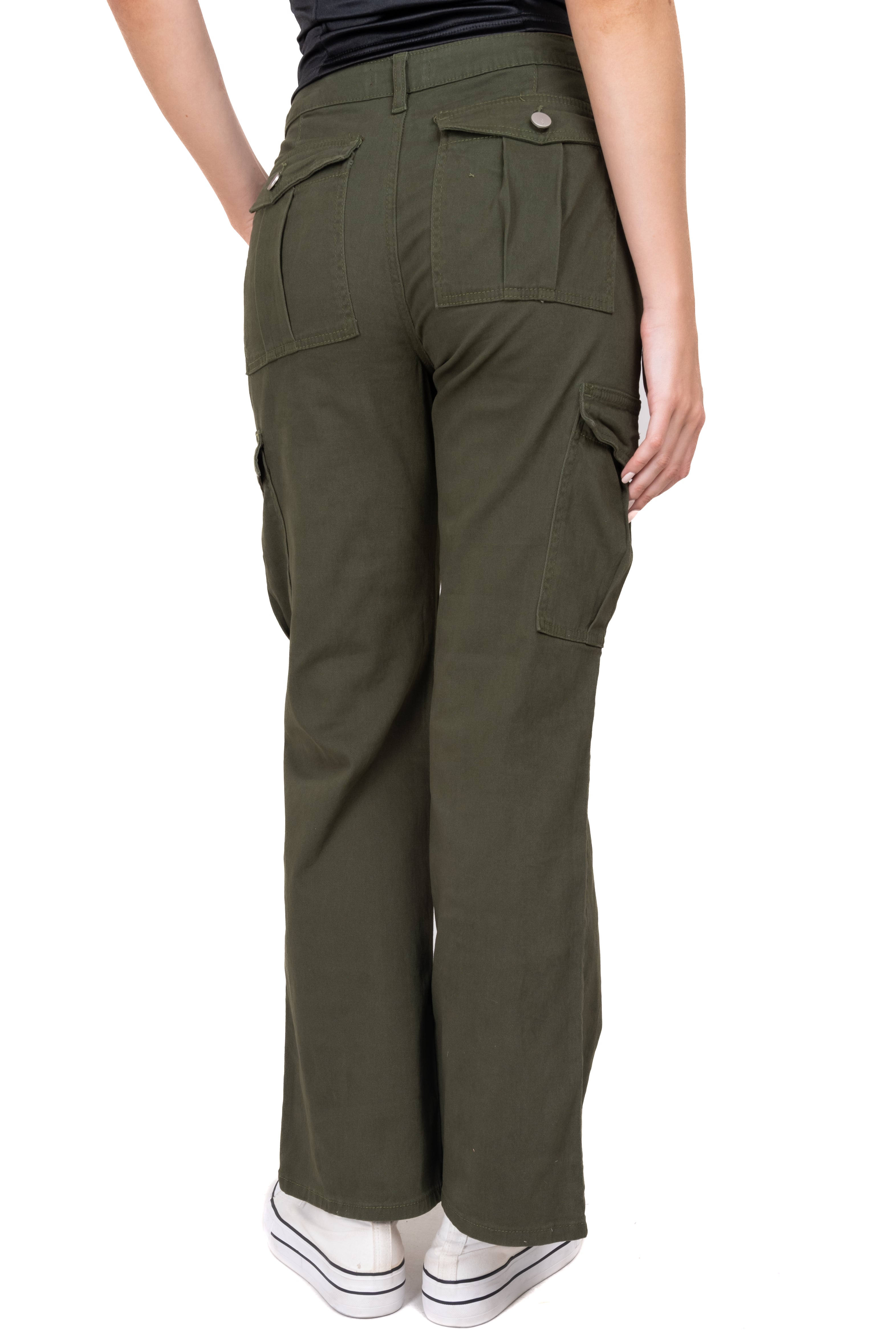 WIDE leg Jeans Pockets OLIVE