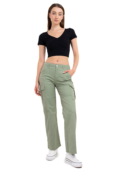 WIDE leg Jeans Pockets Light green