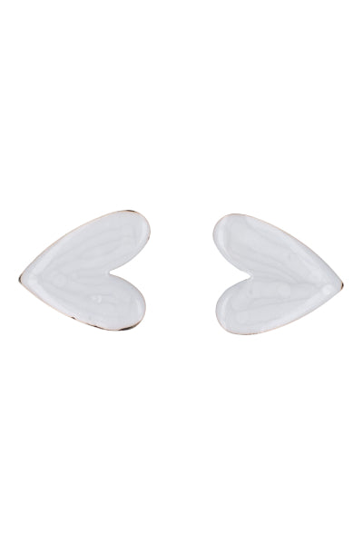 Studs Heart earrings WHITE