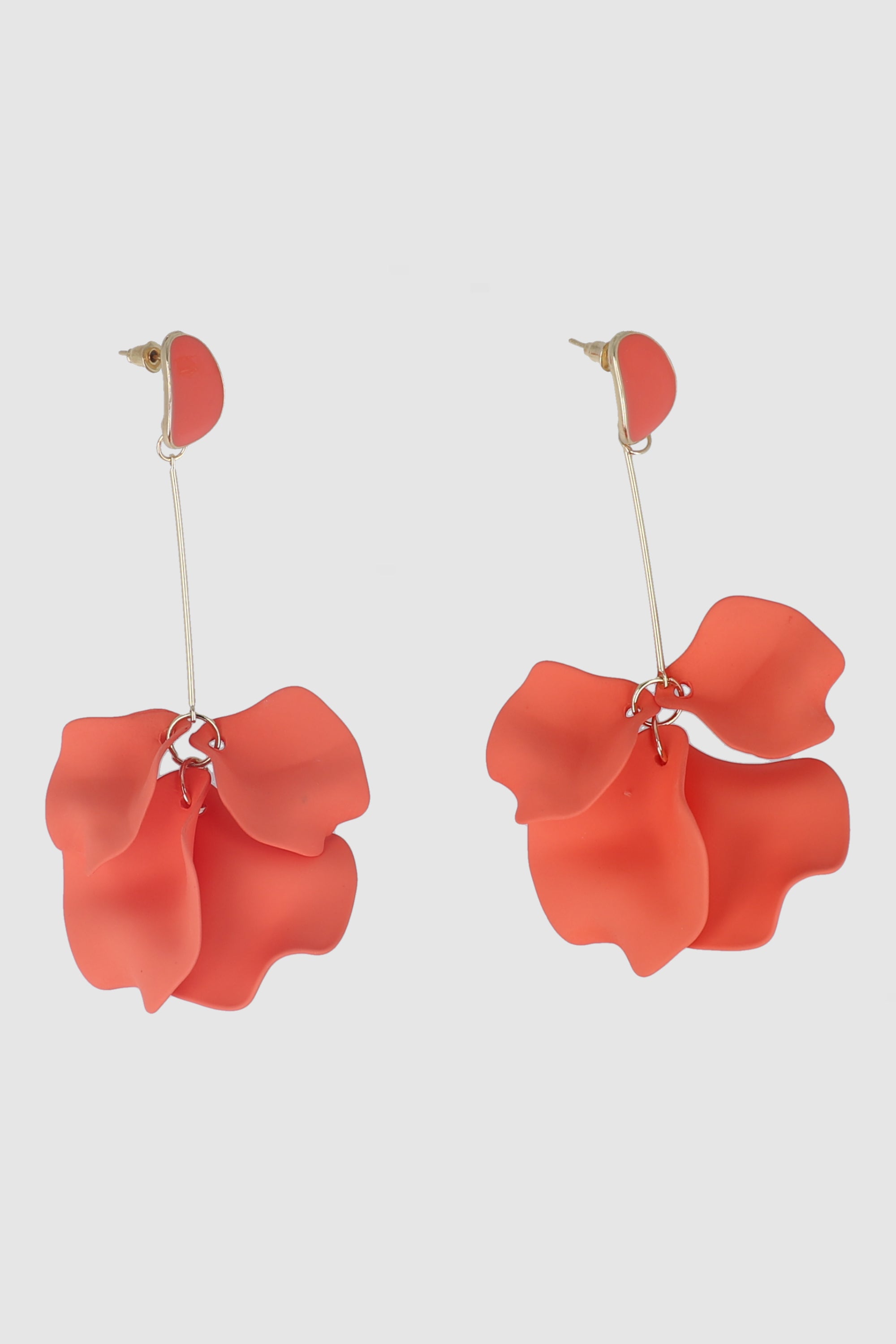 Aretes Largos Pétalos CORAL