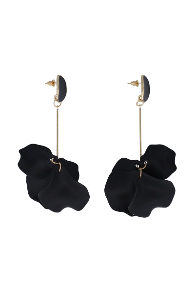 Aretes Largos Pétalos NEGRO