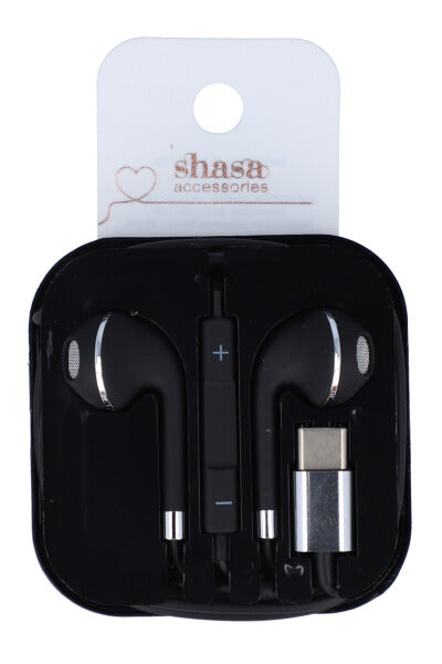 Type C metallic headphones BLACK