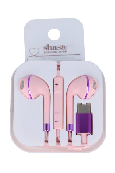 Type C metallic headphones PINK