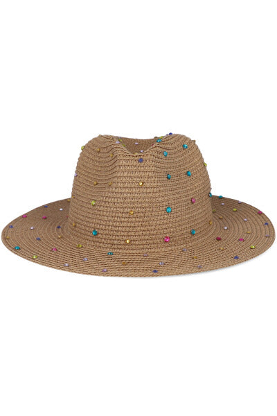 Floppy shine hat COFFEE