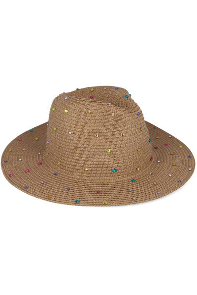 Floppy shine hat COFFEE