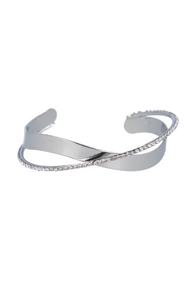 Cuff crossed brightness SILVER