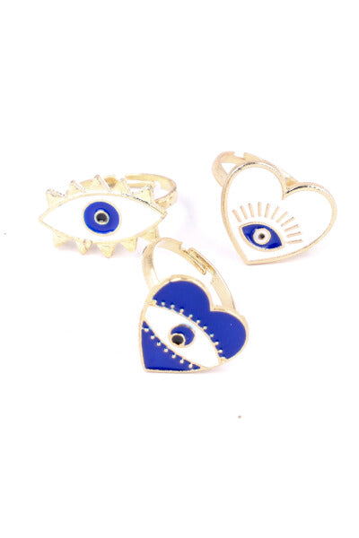 3 Set Anillos Ojos AZUL