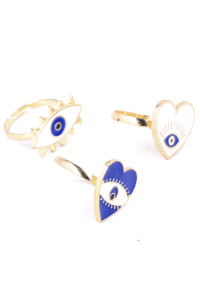 3 Set Anillos Ojos AZUL