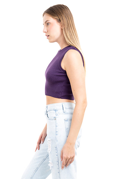 Top tank Smooth arastical fabric PURPLE