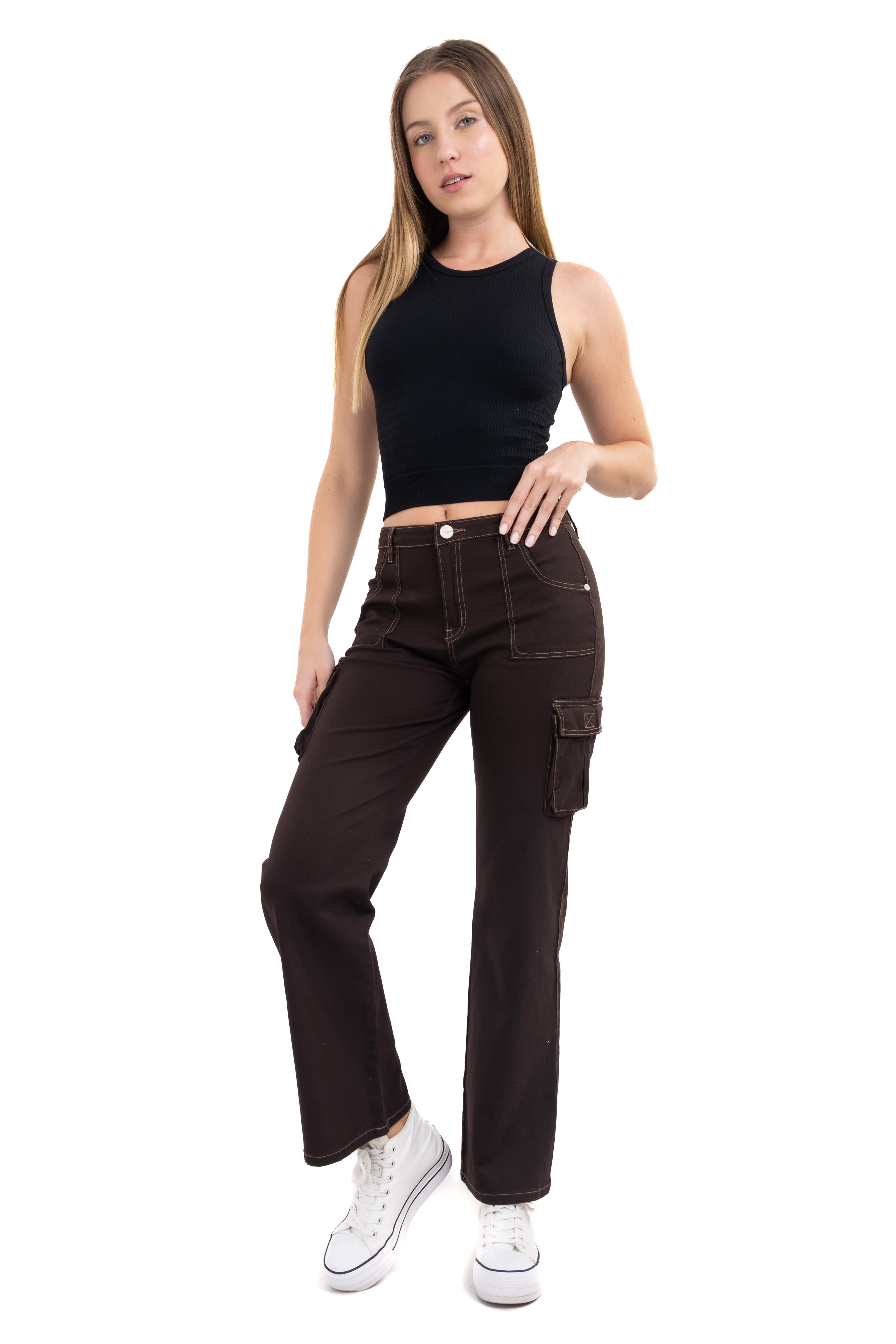 Jeans Wide Leg Light COFFEE