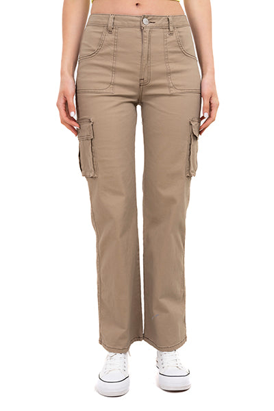 Jeans Wide Leg Light Khaki