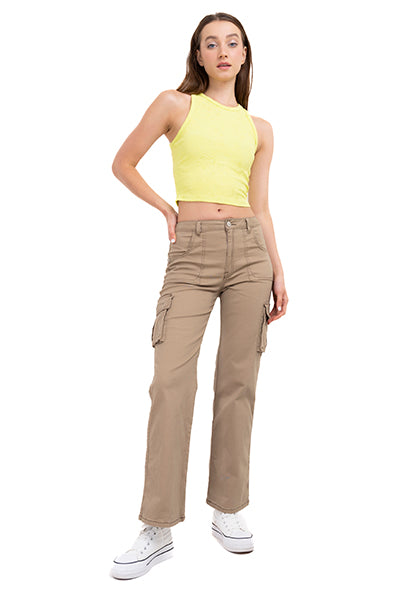 Jeans Wide Leg Light Khaki