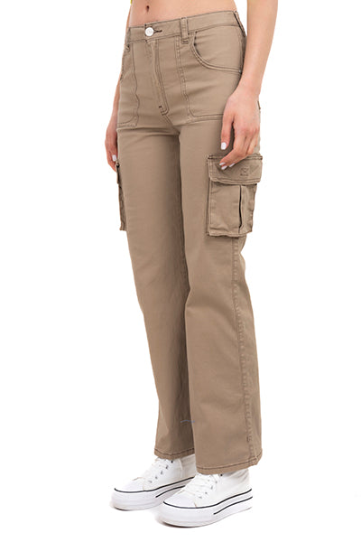 Jeans Wide Leg Light Khaki