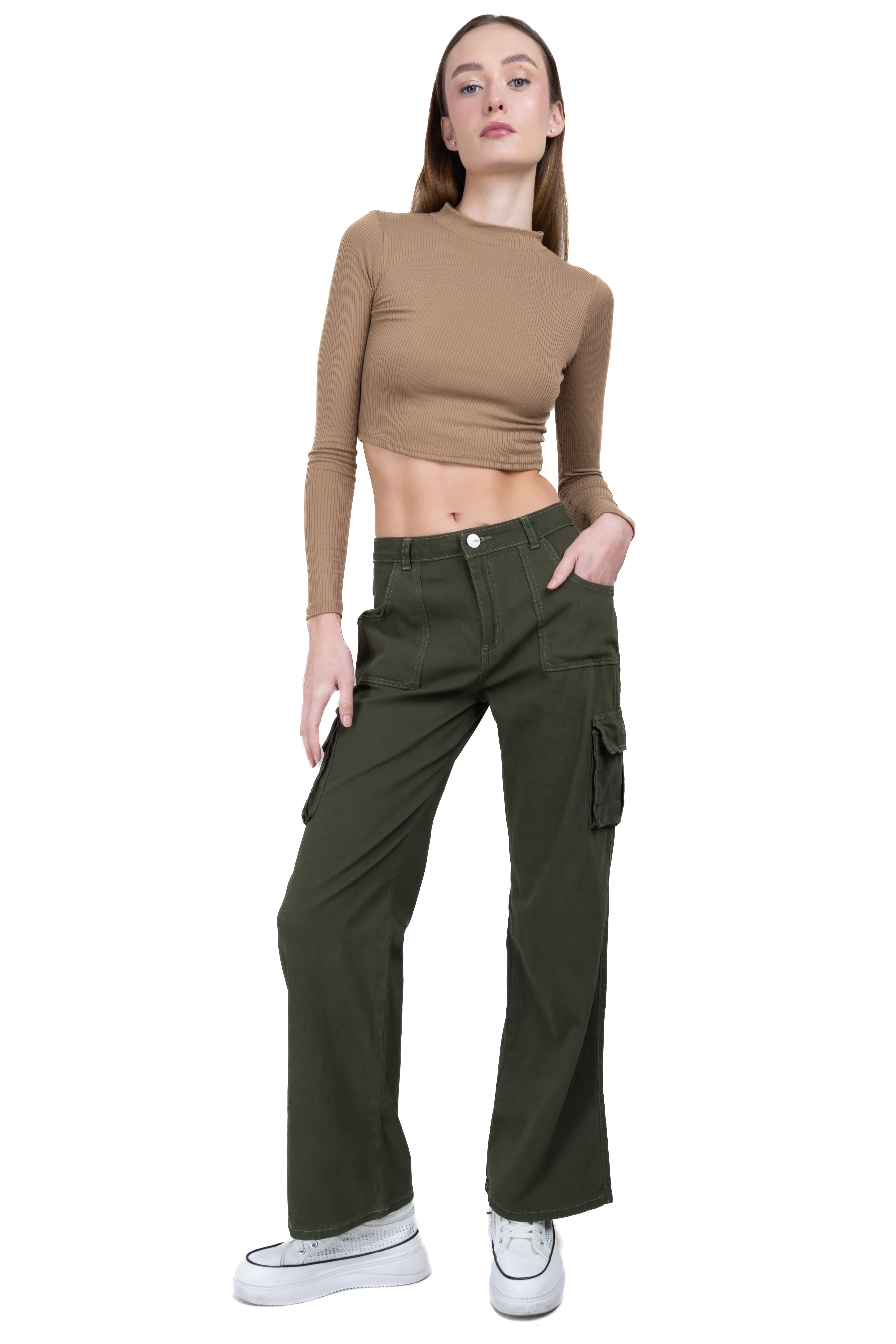 Jeans Wide Leg Light OLIVE