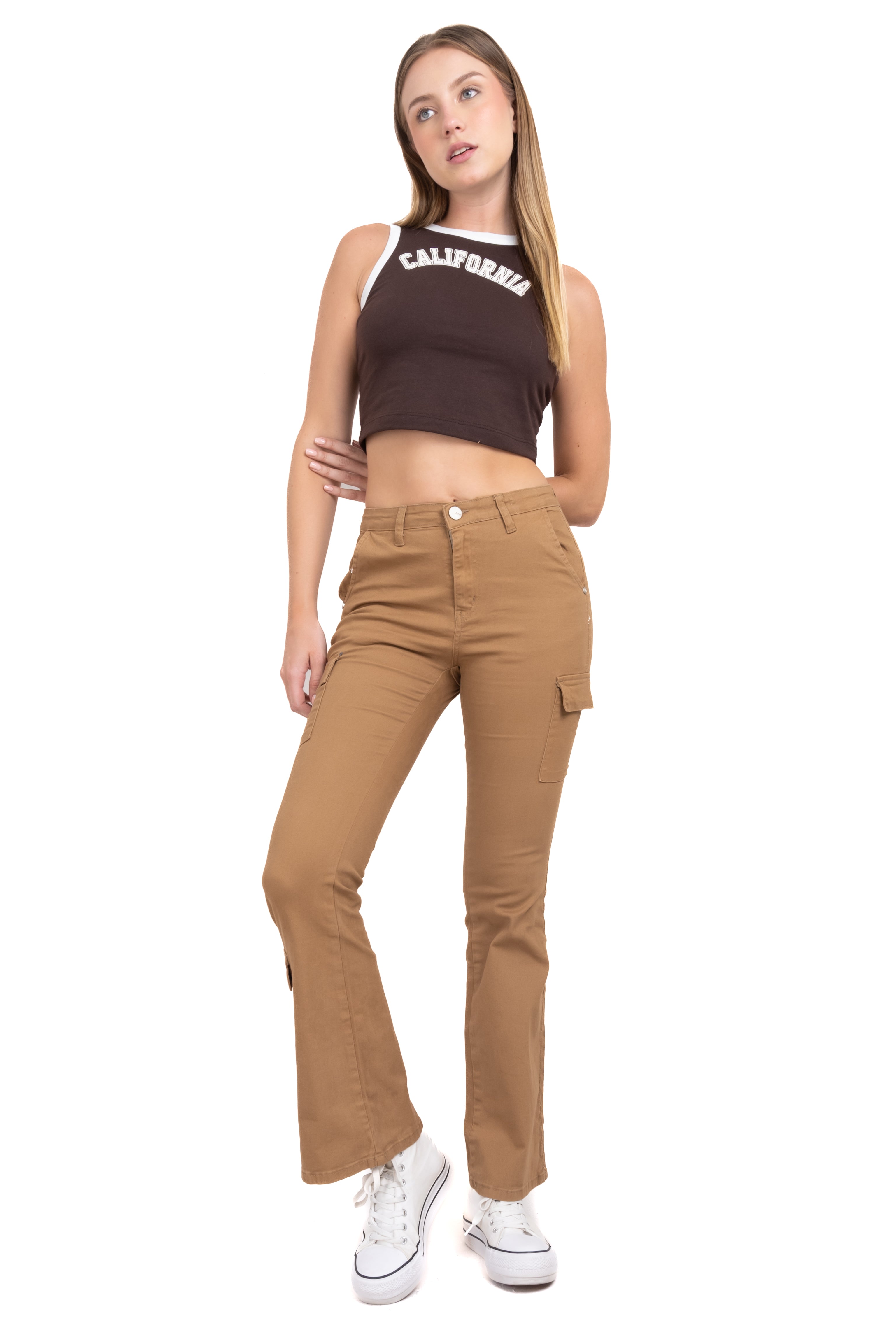 Jeans FLARED position Khaki