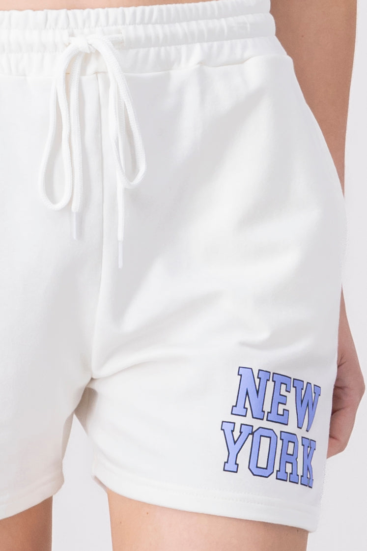 Short Deportivo Estampado New York BLANCO COMBO