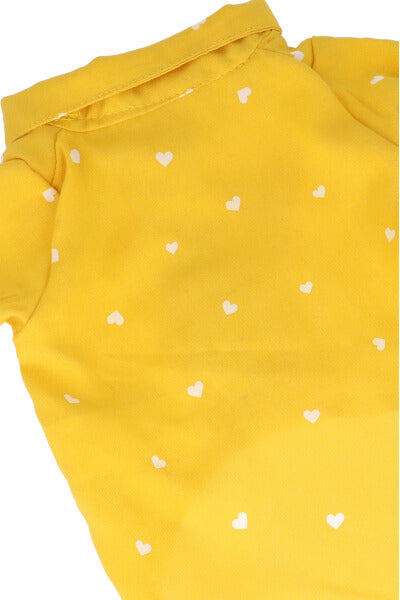 Camisa mascota estampado corazones AMARILLO