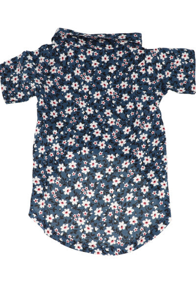 Camisa mascota estampado floreado AZUL